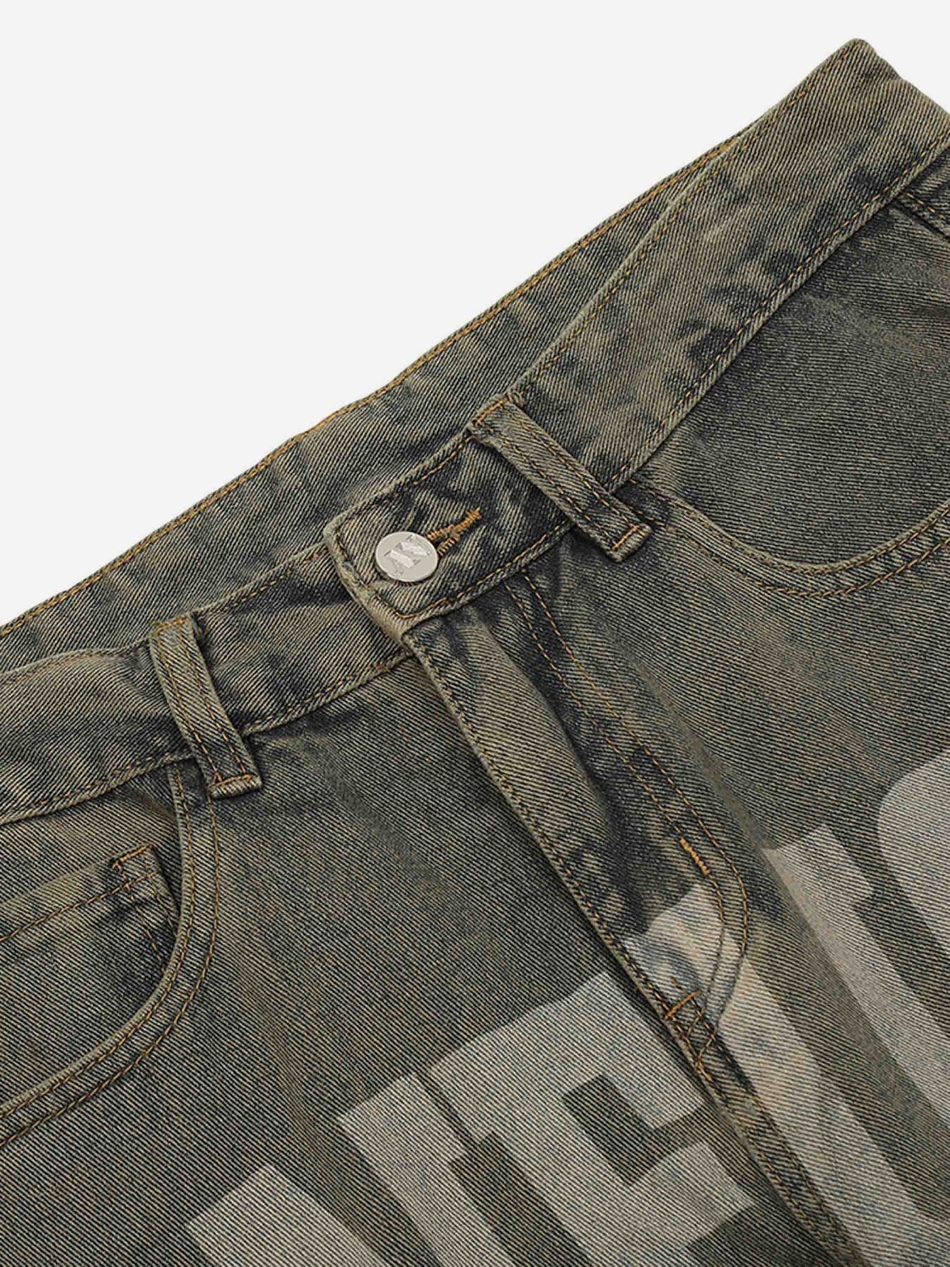 American Vintage Letter Print Jeans - 1722