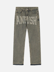 American Vintage Letter Print Jeans - 1722