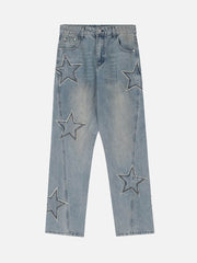 American Vintage Star Patch Embroidered Jeans