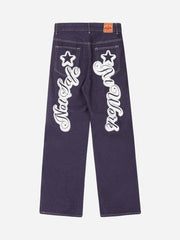 Americana Star Letter Print Jeans