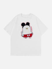 T-Shirt mit animierter Küken-Stickerei 
