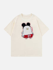 T-Shirt mit animierter Küken-Stickerei 