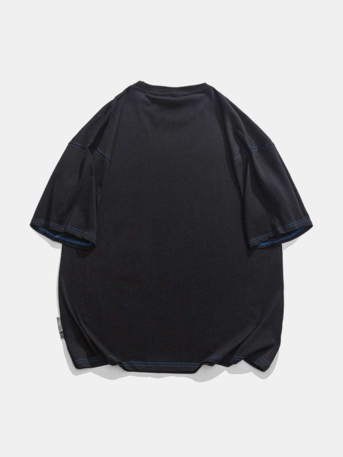 T-Shirt mit Anime-Stickerei 