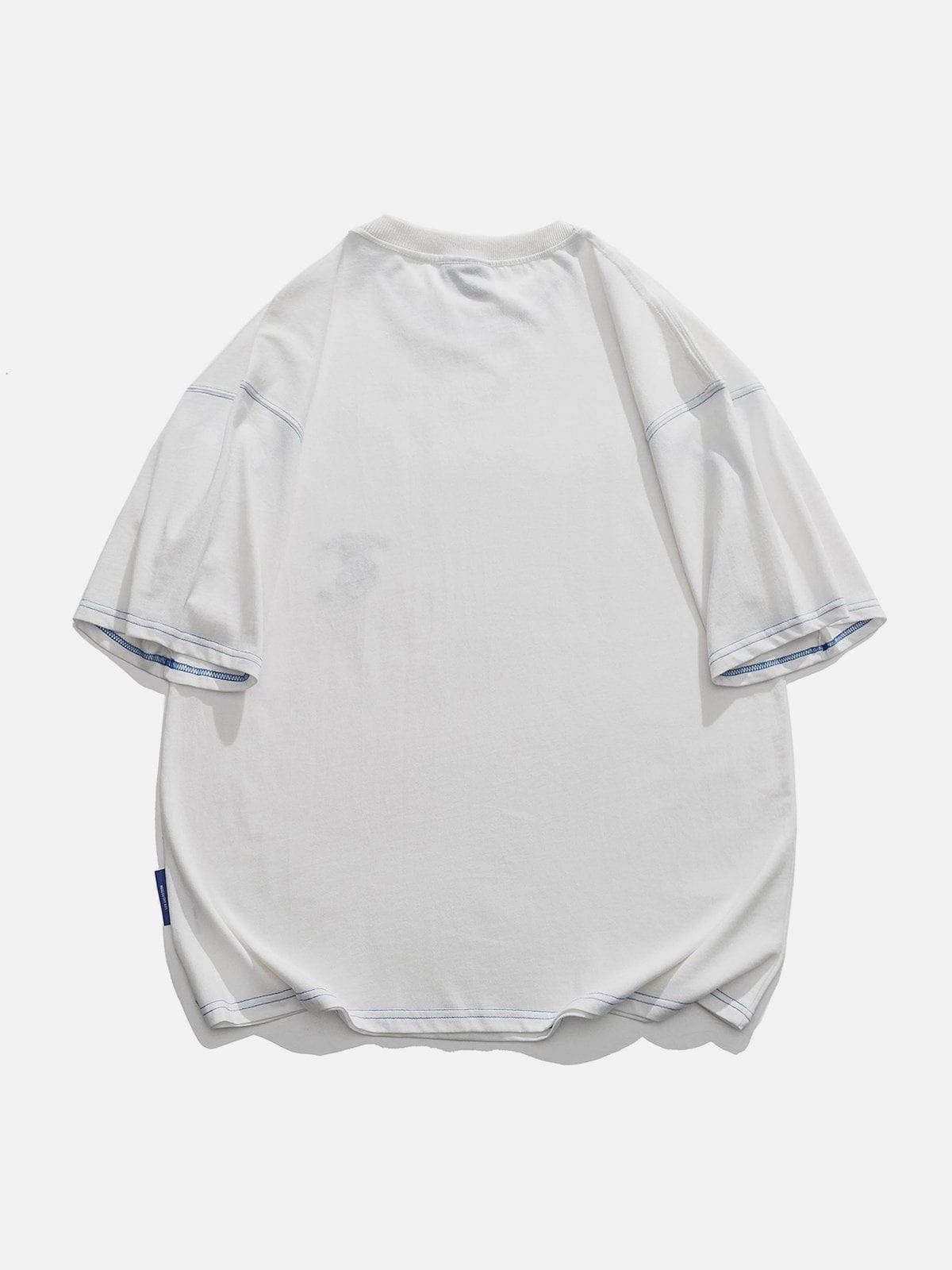 T-Shirt mit Anime-Stickerei 