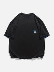 T-Shirt mit Anime-Stickerei 