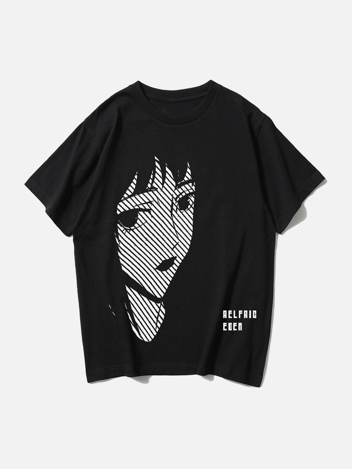 T-Shirt mit Anime-Mädchen-Print 