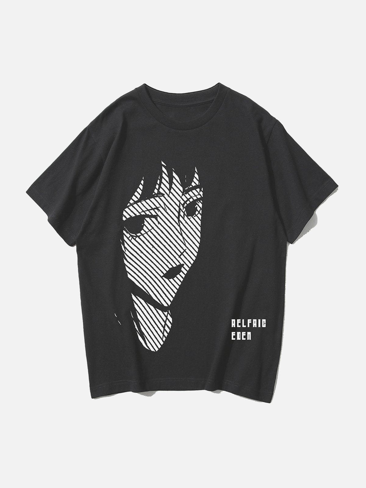 T-Shirt mit Anime-Mädchen-Print 