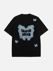 Applique Embroidery Butterfly Tee