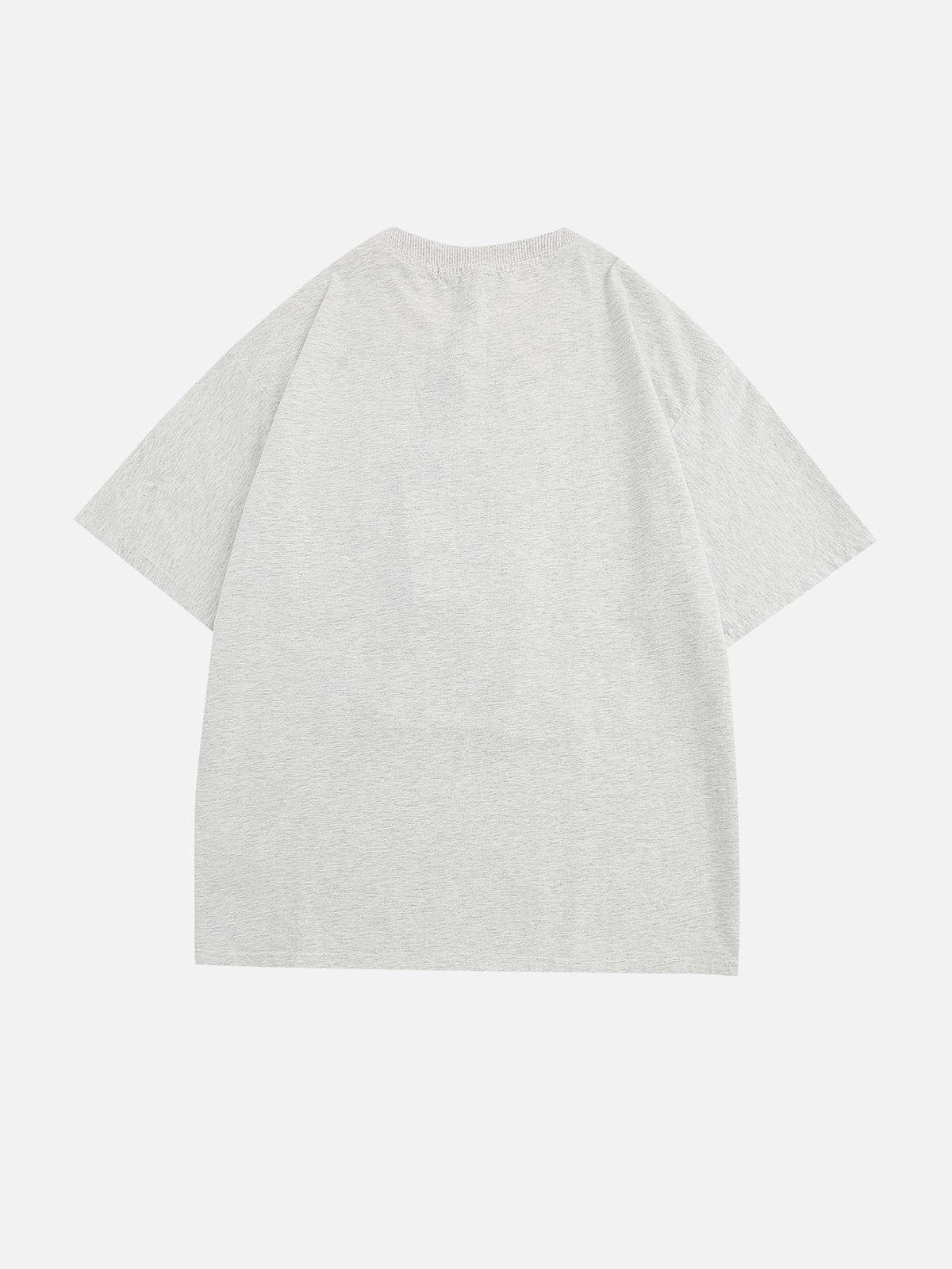 Denim-T-Shirt mit Kaninchen-Applikation 