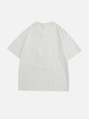 Denim-T-Shirt mit Kaninchen-Applikation 