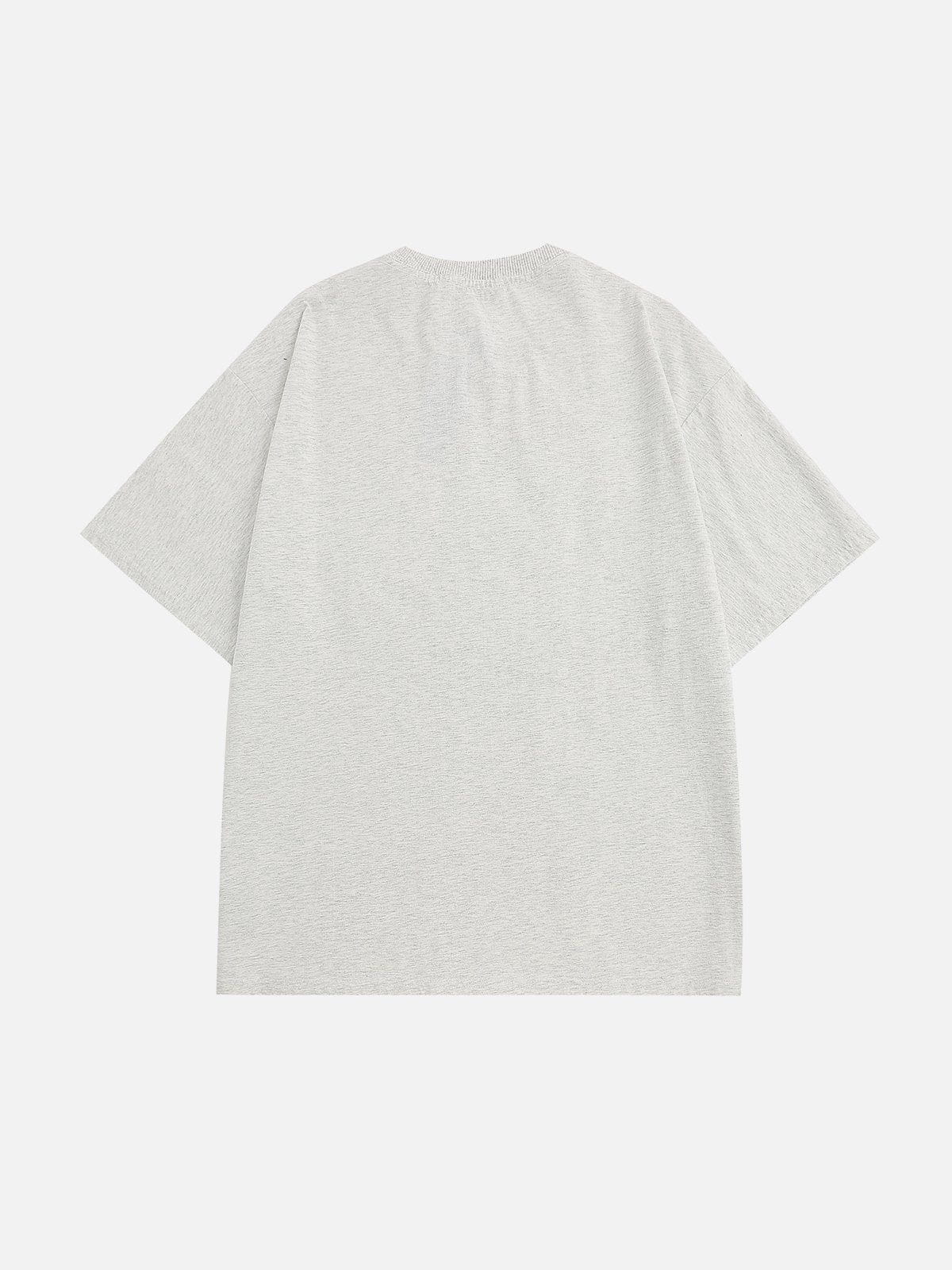 Denim-T-Shirt mit Stickerei und Stern-Applikation 