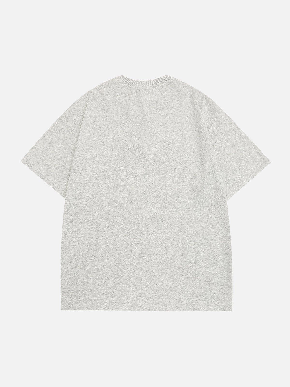 Jeans-T-Shirt mit Stickerei und Applikation 