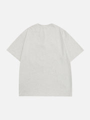Jeans-T-Shirt mit Stickerei und Applikation 