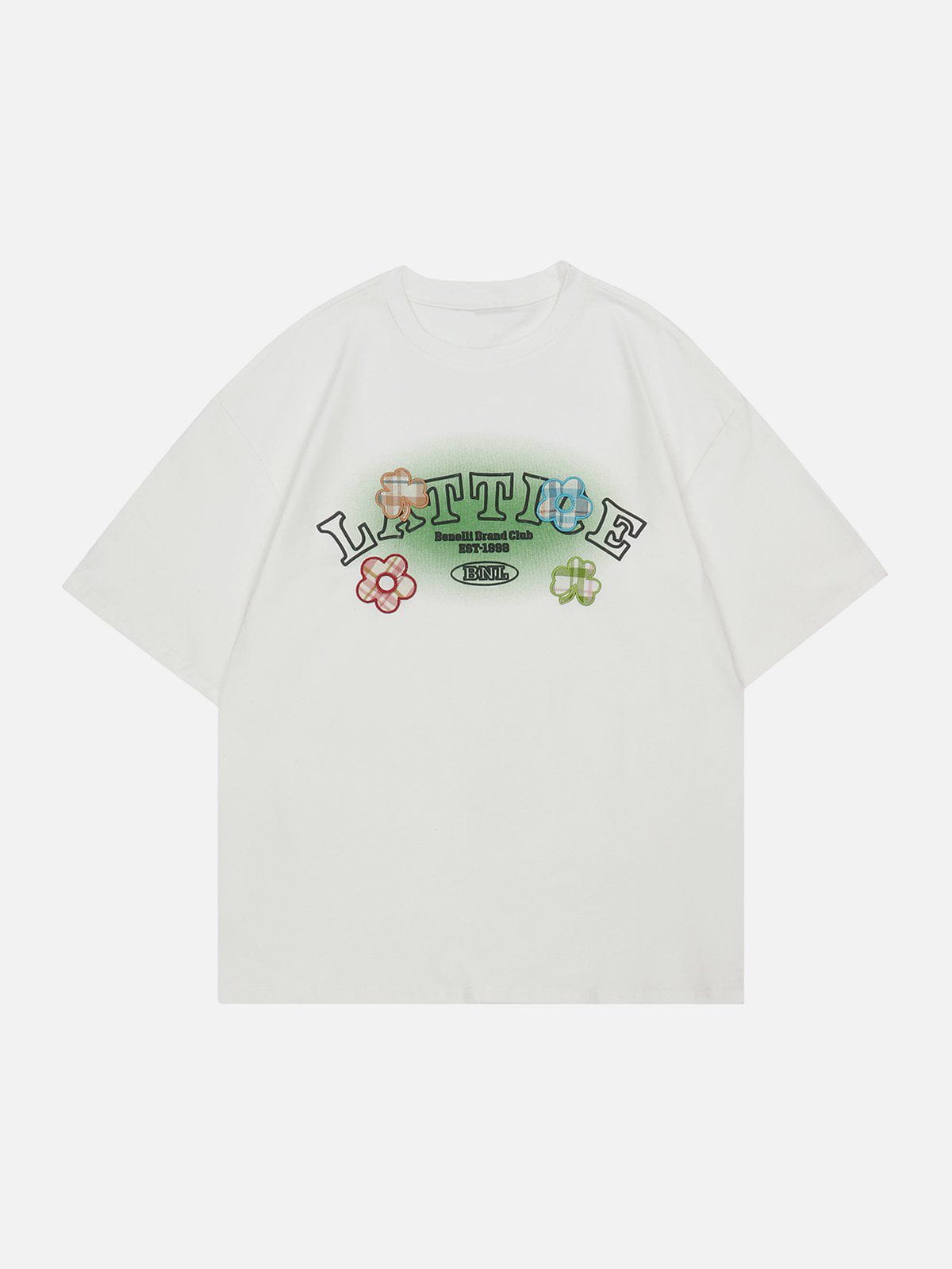 T-Shirt mit Blumen-Stickerei und Applikation 