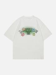 T-Shirt mit Blumen-Stickerei und Applikation 