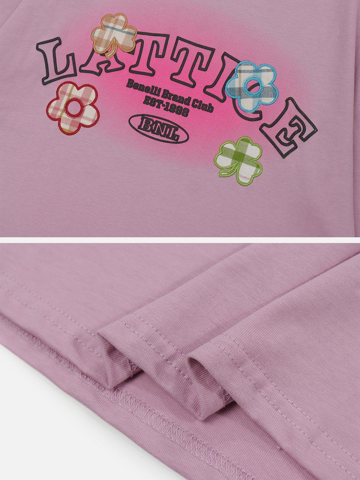 T-Shirt mit Blumen-Stickerei und Applikation 