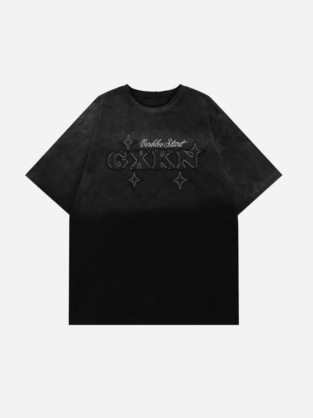 T-Shirt mit Stickerei und Farbverlauf 