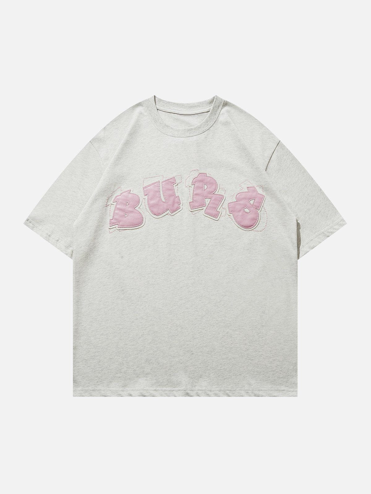 T-Shirt mit Buchstaben-Stickerei und Applikation 