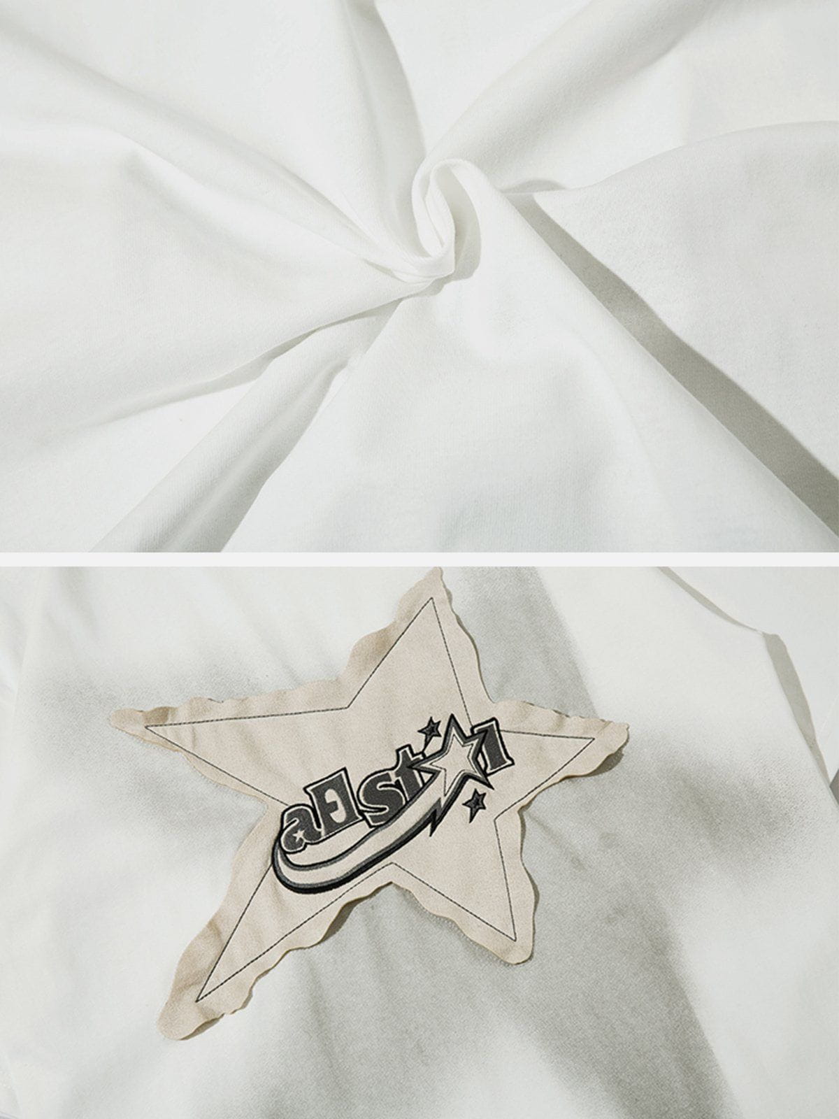 T-Shirt mit Stern-Stickerei und Applikation 