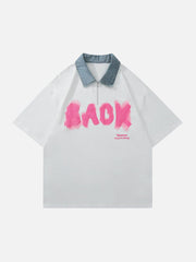 BACK Print Polo Collar Tee