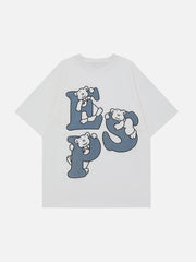 Bear Letter Print Tee