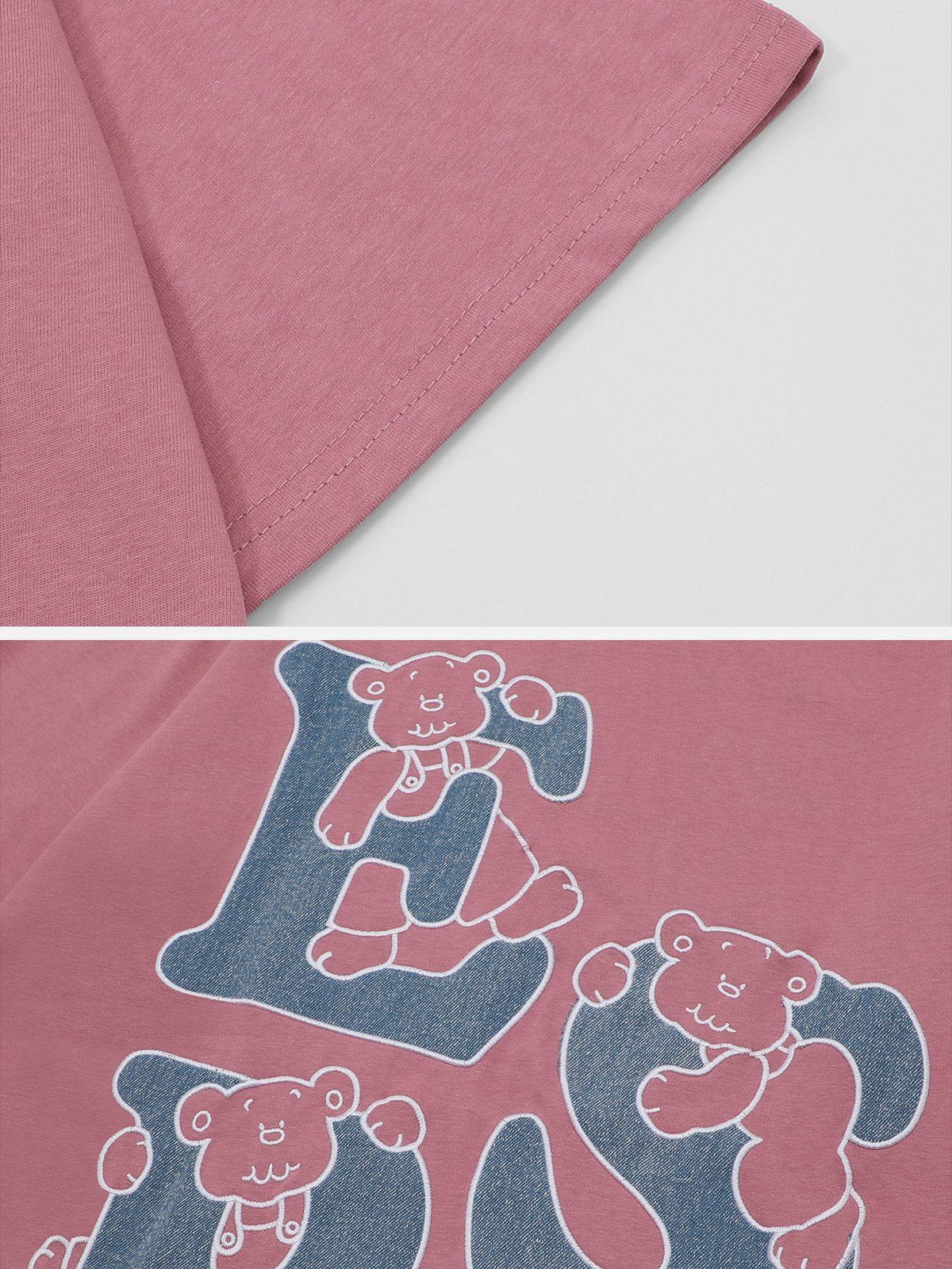 Bear Letter Print Tee