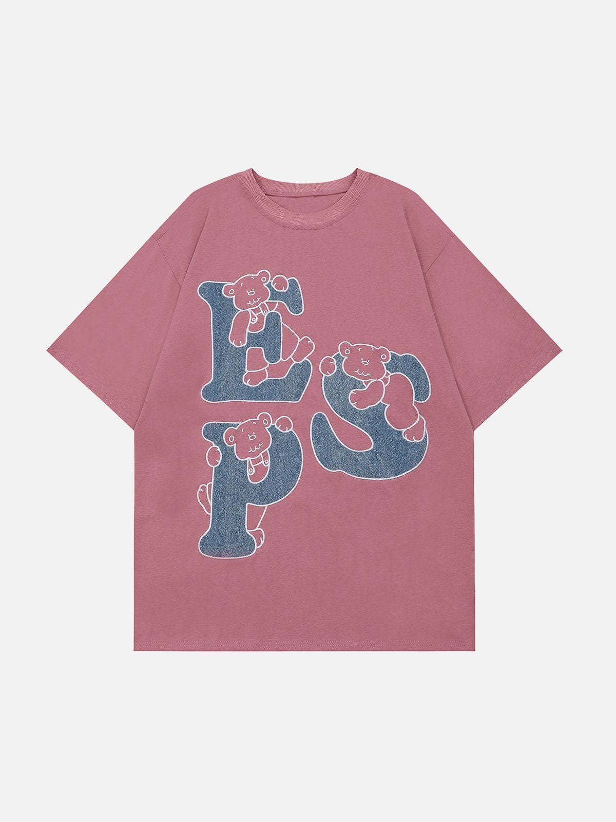 Bear Letter Print Tee