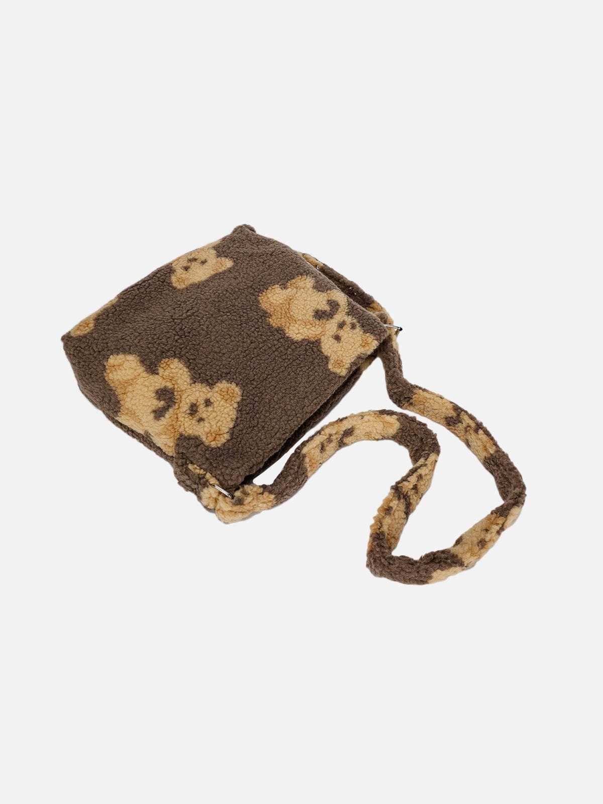 Bear Print Sherpa Shoulder Bag