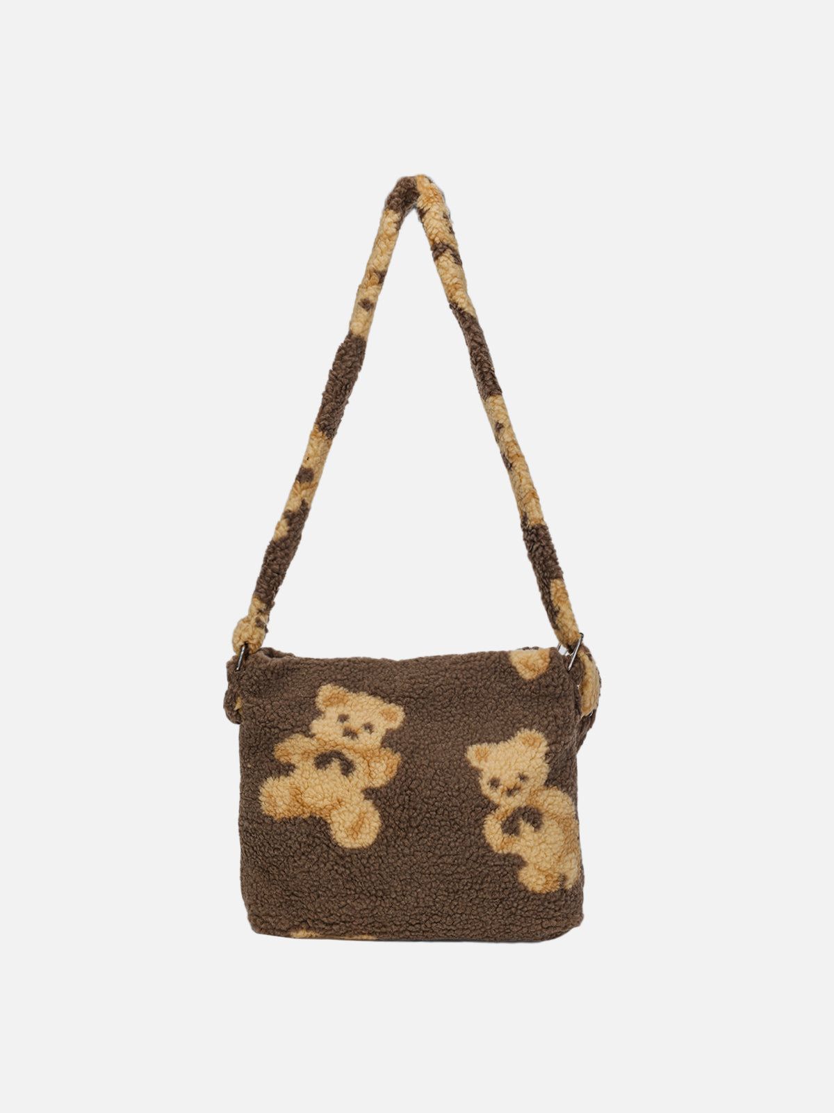 Bear Print Sherpa Shoulder Bag