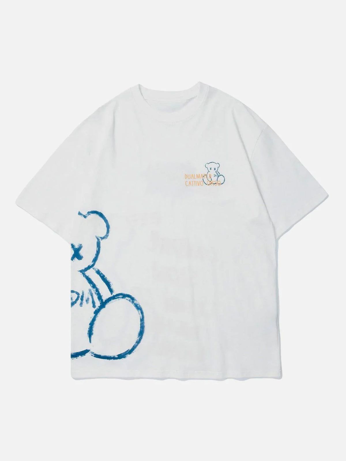 Bear Stick Figure Print Cotton Tee