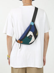 Biker Colour Blocking Canvas Bag