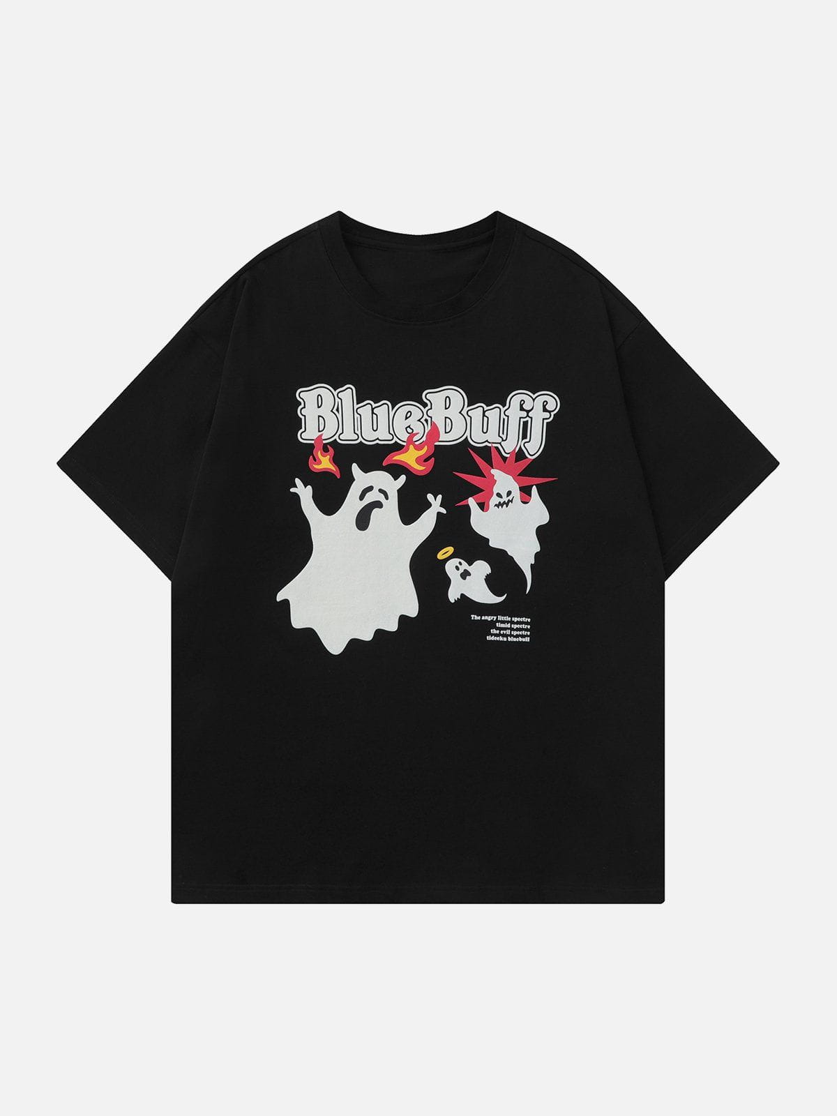 Blue Buff Ghost Print Tee