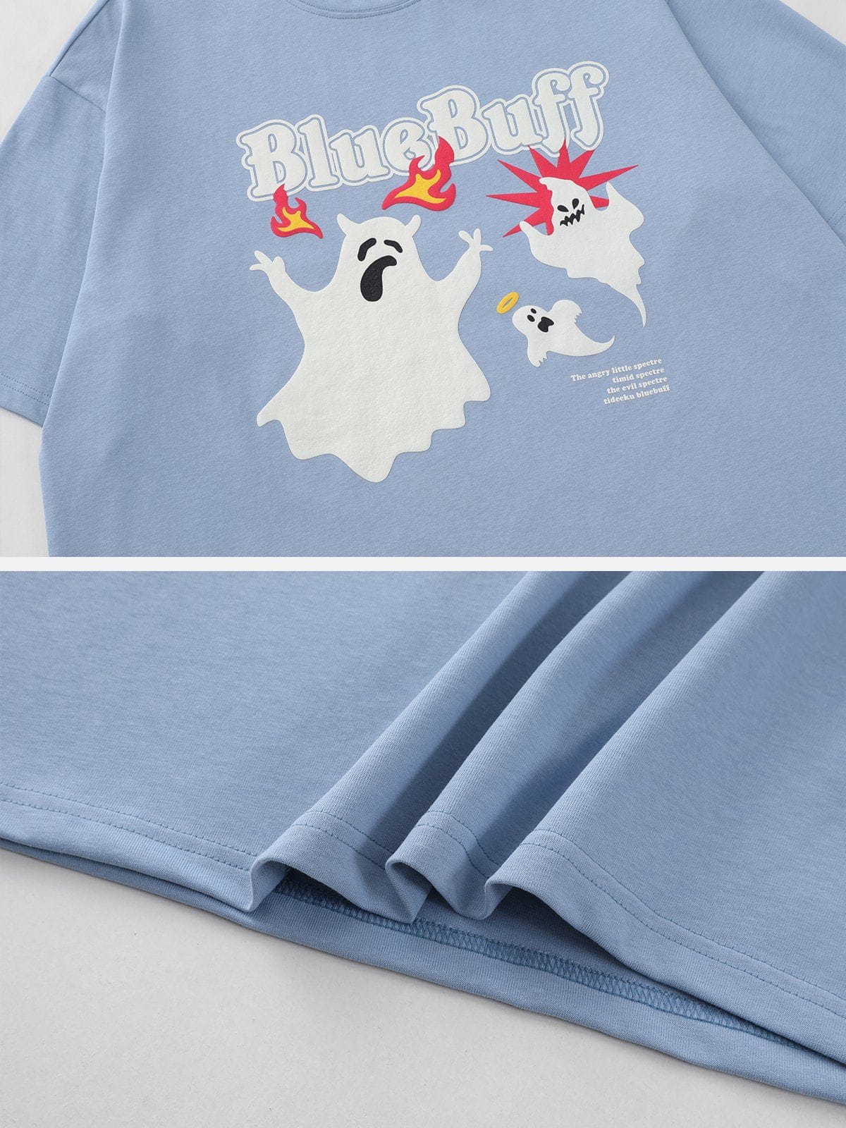 Blue Buff Ghost Print Tee