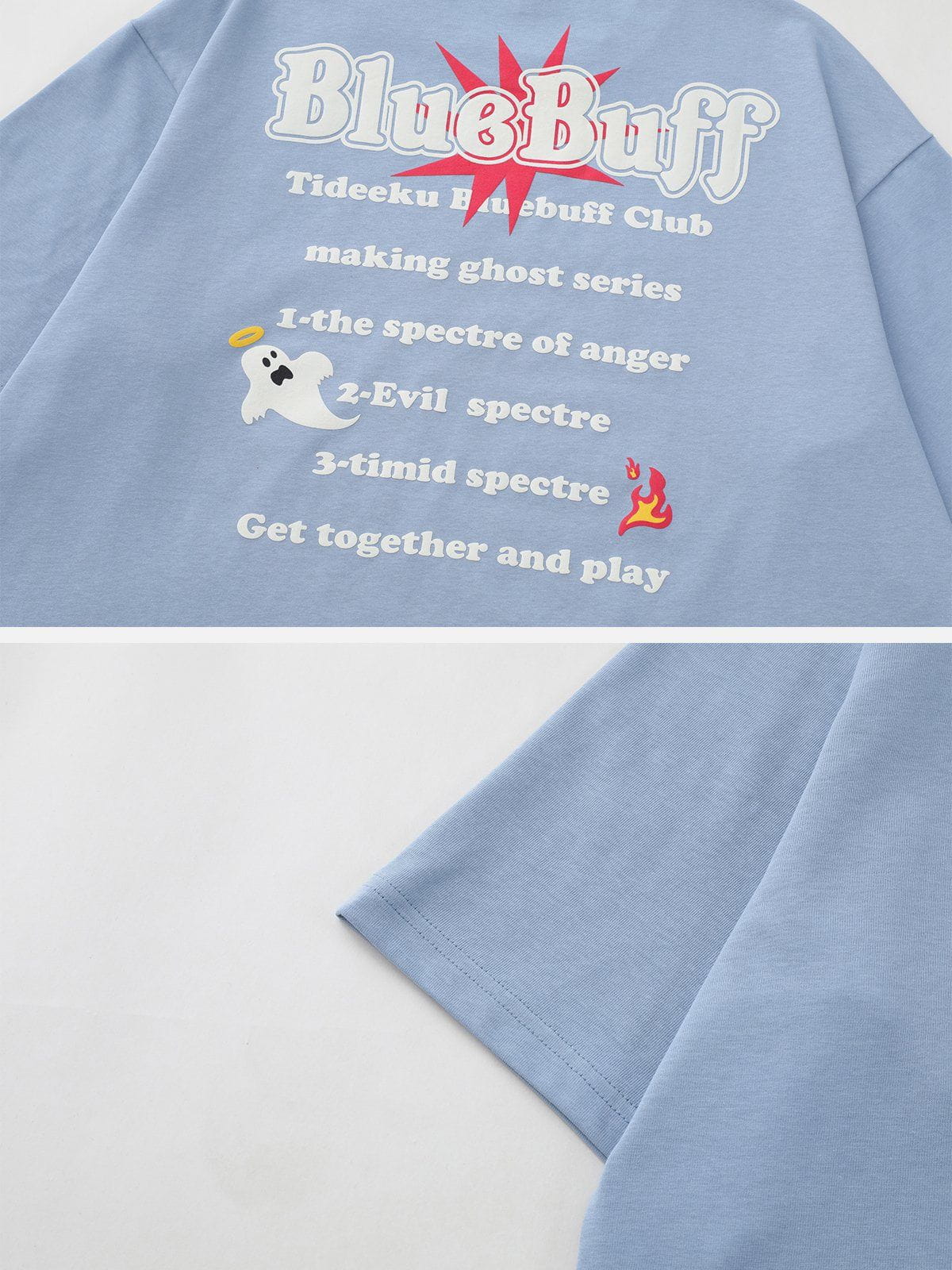 Blue Buff Ghost Print Tee