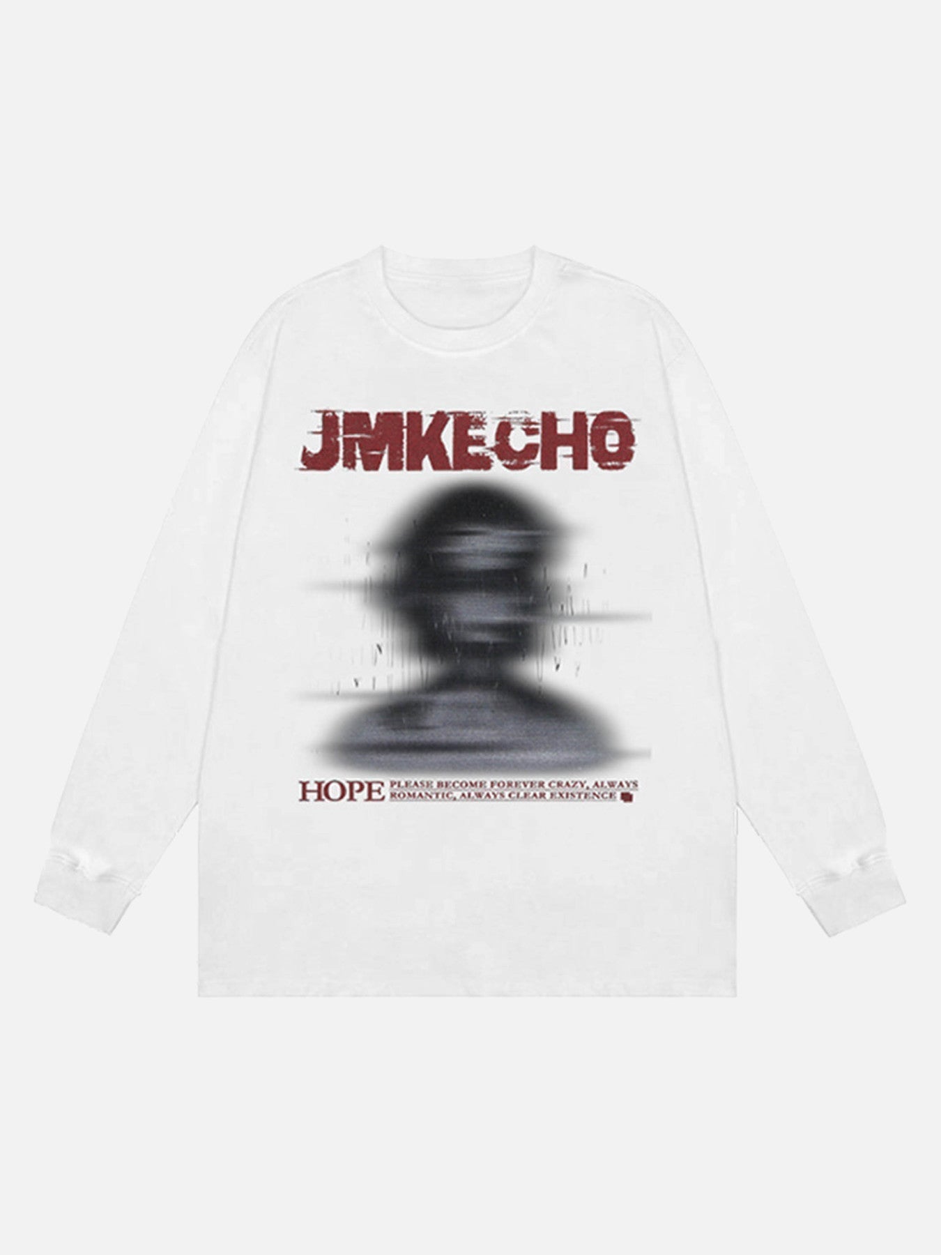 Blurred Silhouette Print Long Sleeve T-shirt