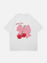 Bow-knot Cherry Print Tee