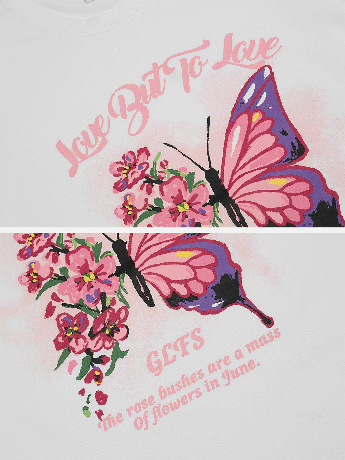 Butterflies Flowers Print Tee