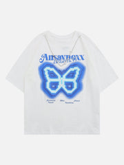 Butterfly Embroidery Chain Decoration Tee