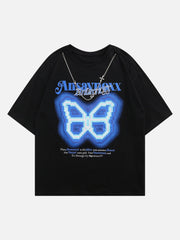 Butterfly Embroidery Chain Decoration Tee