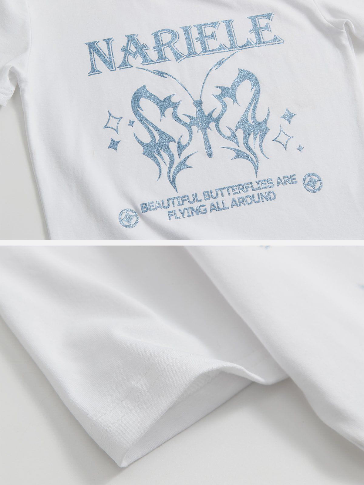 Butterfly Letter Print Regular Tee