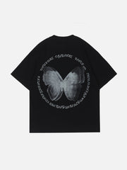 Butterfly Print Lettter Tee