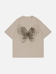 Butterfly Print Lettter Tee