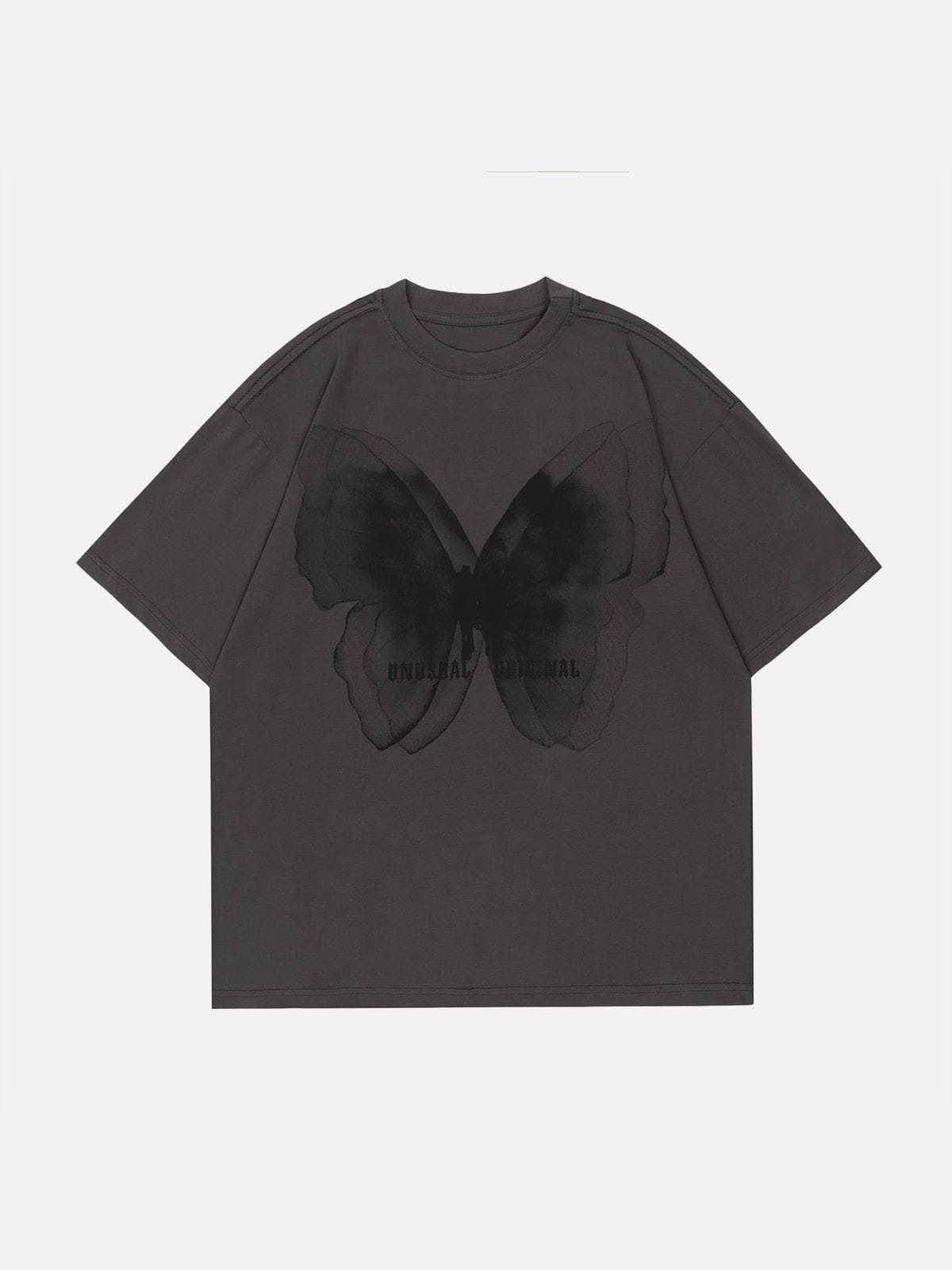 Butterfly Print Lettter Tee