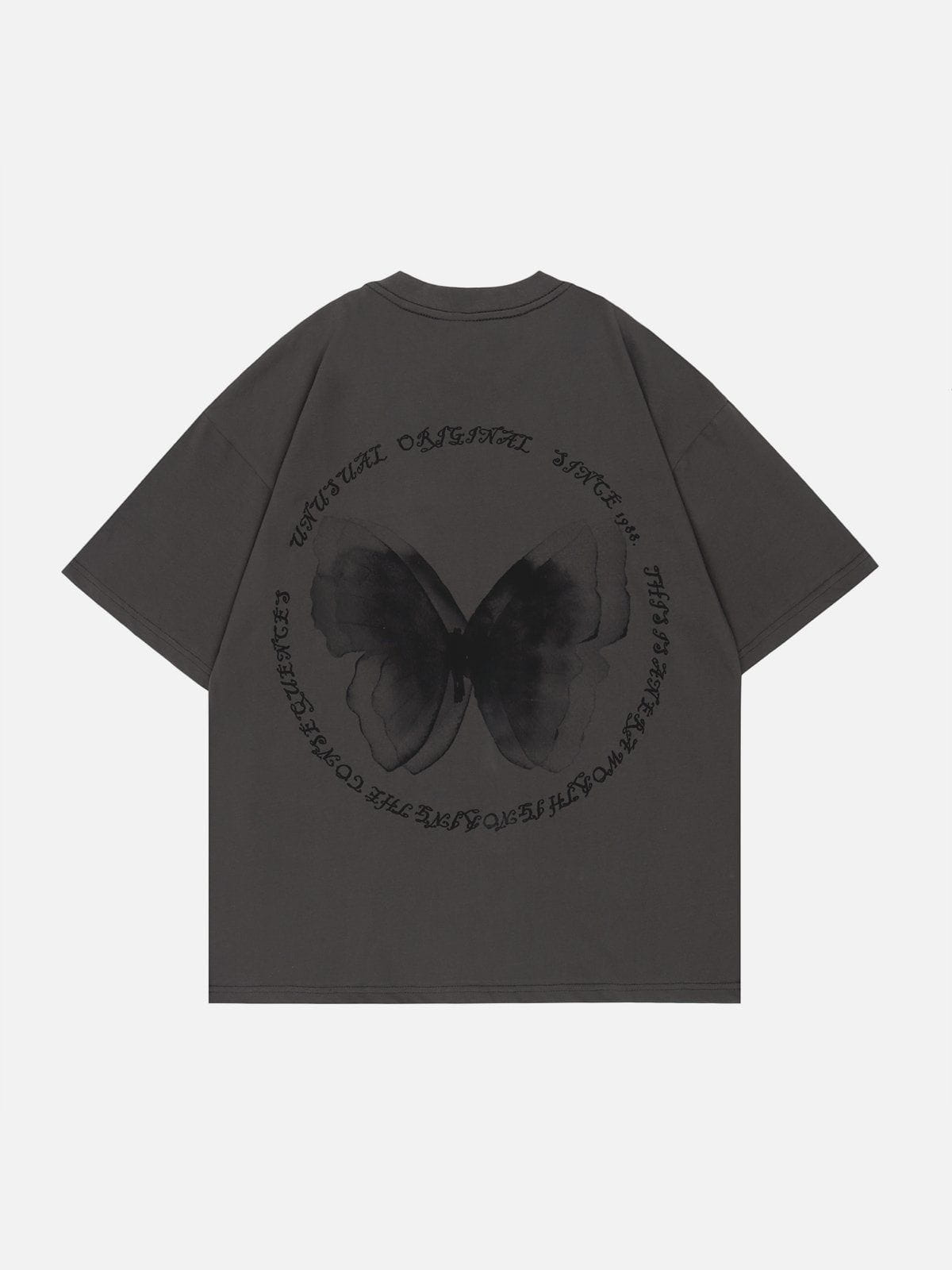 Butterfly Print Lettter Tee