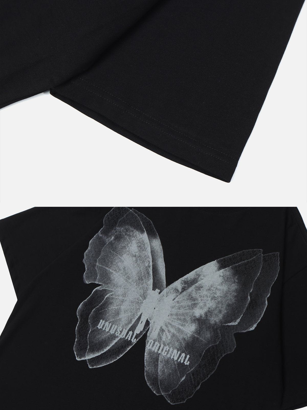 Butterfly Print Lettter Tee