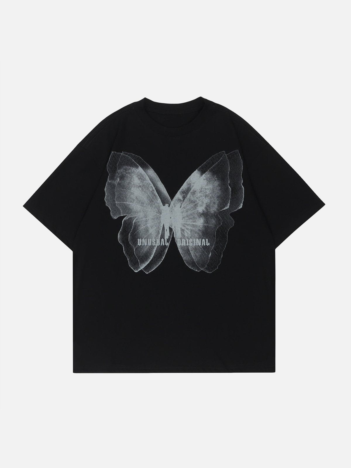 Butterfly Print Lettter Tee