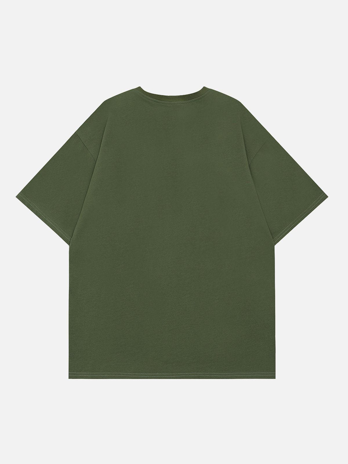 Camouflage Flocked Letter Cotton Tee