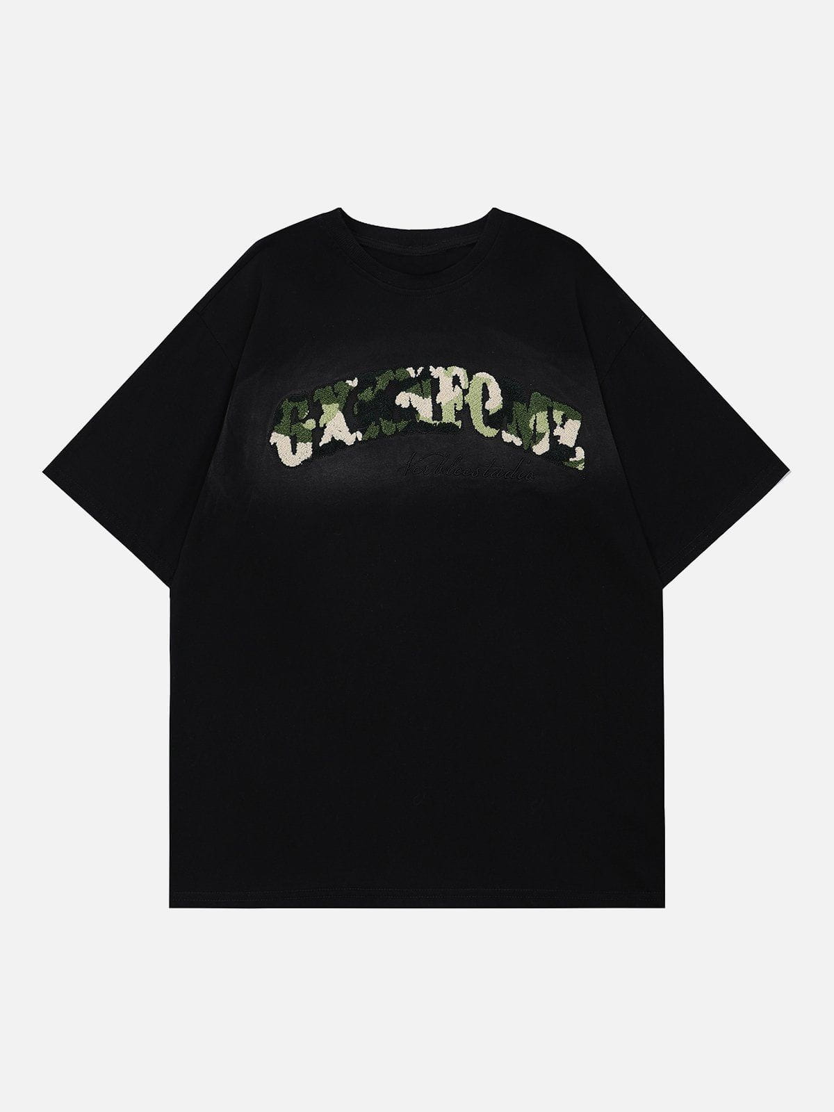 Camouflage Flocked Letter Cotton Tee