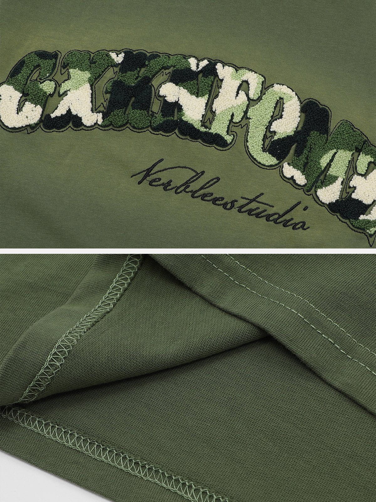 Camouflage Flocked Letter Cotton Tee