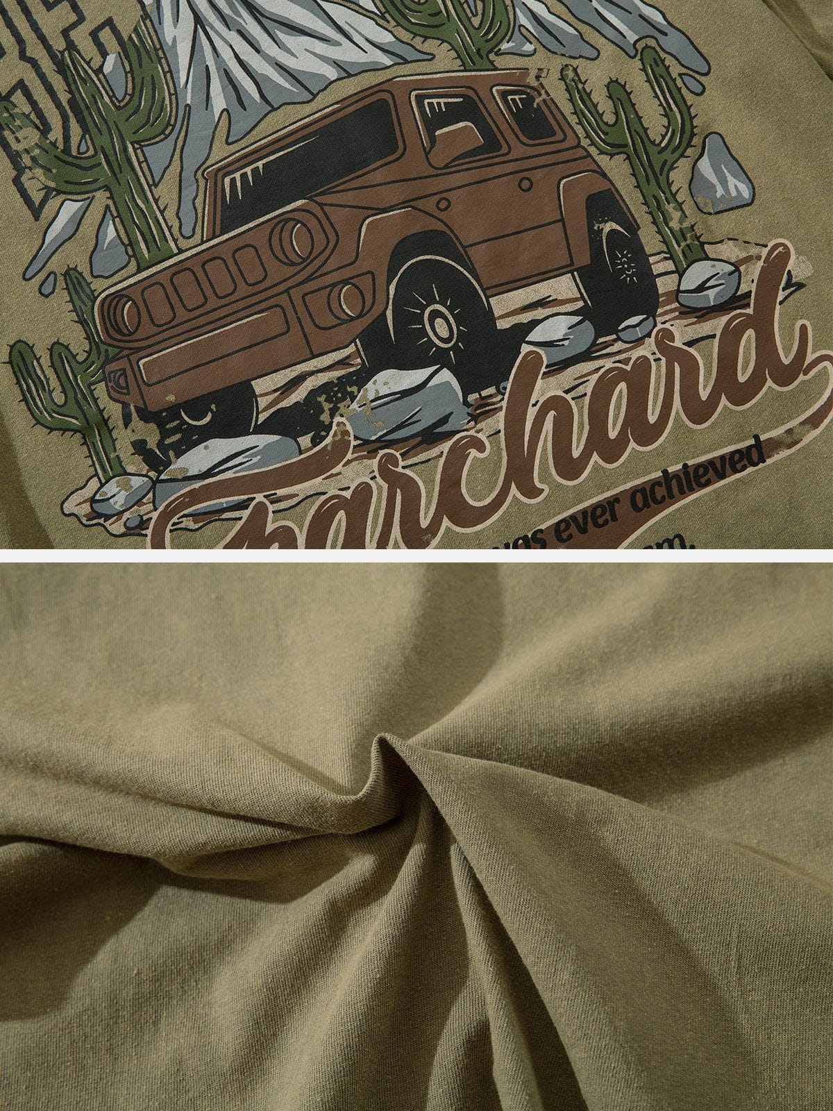 Car Print Washed Tee